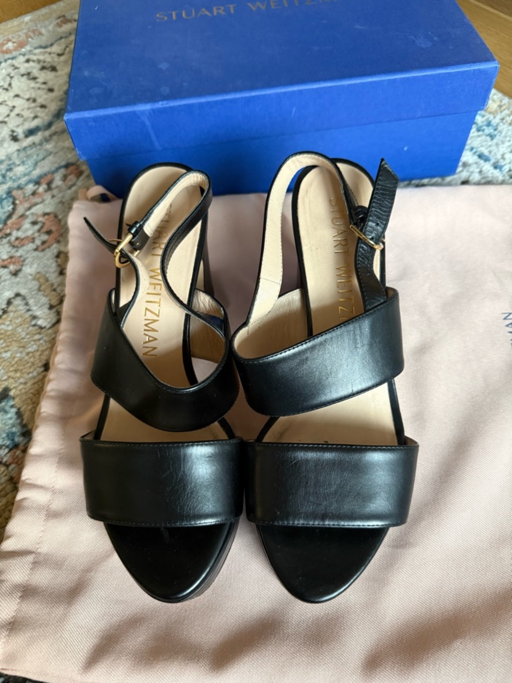 Stuart Weitzman Black Platform Block Heels - Women - Picture 3 of 5